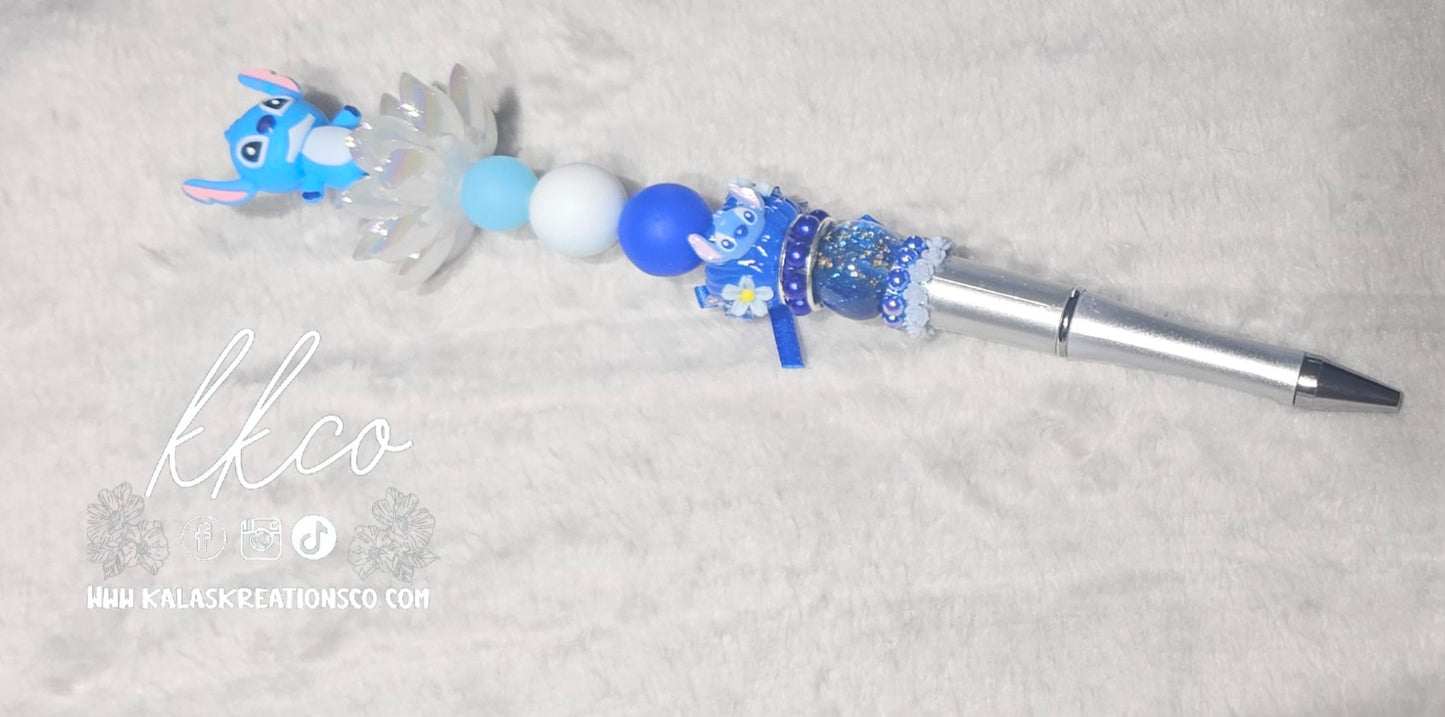 Blue guy 2 lotus Hand-beaded Pen
