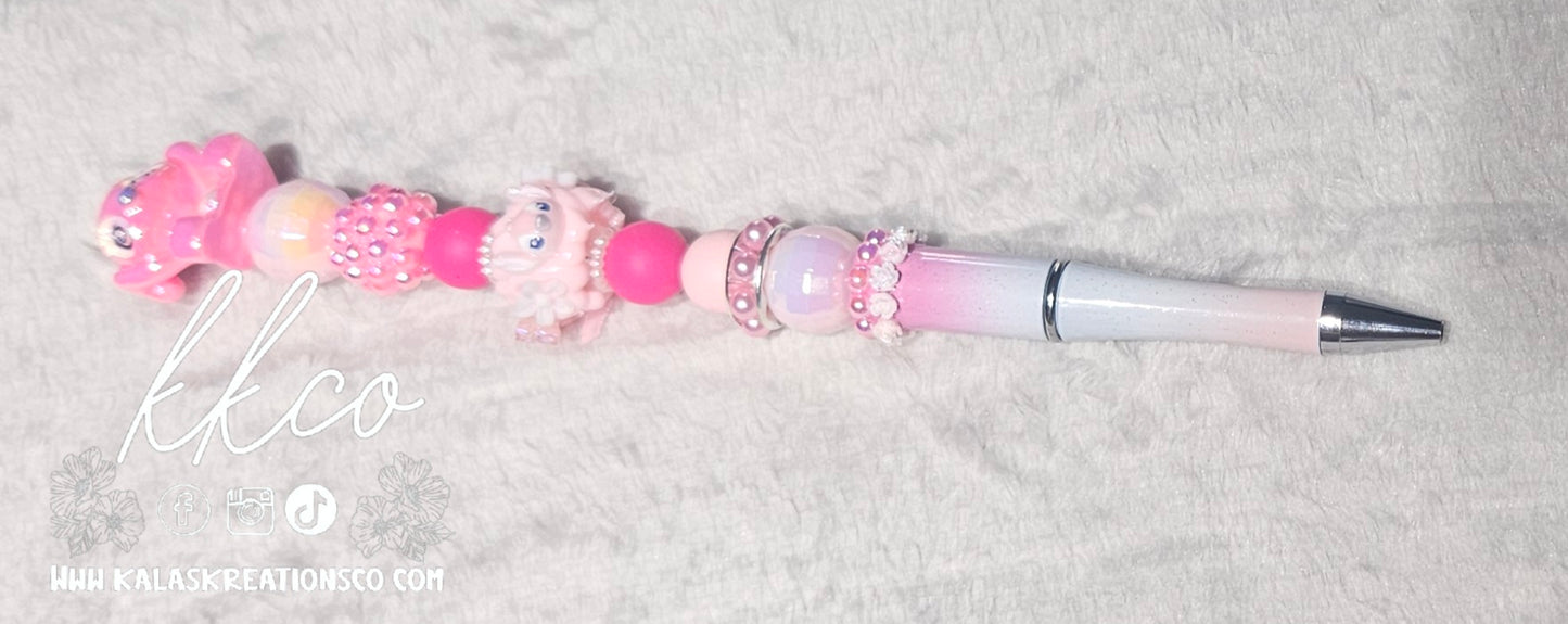 Pink girl alien 1 Hand-beaded Pen