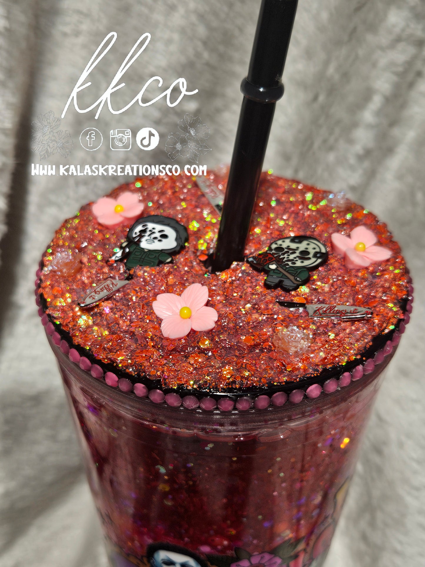 24oz Bad boys horror snow globe Lava tumbler