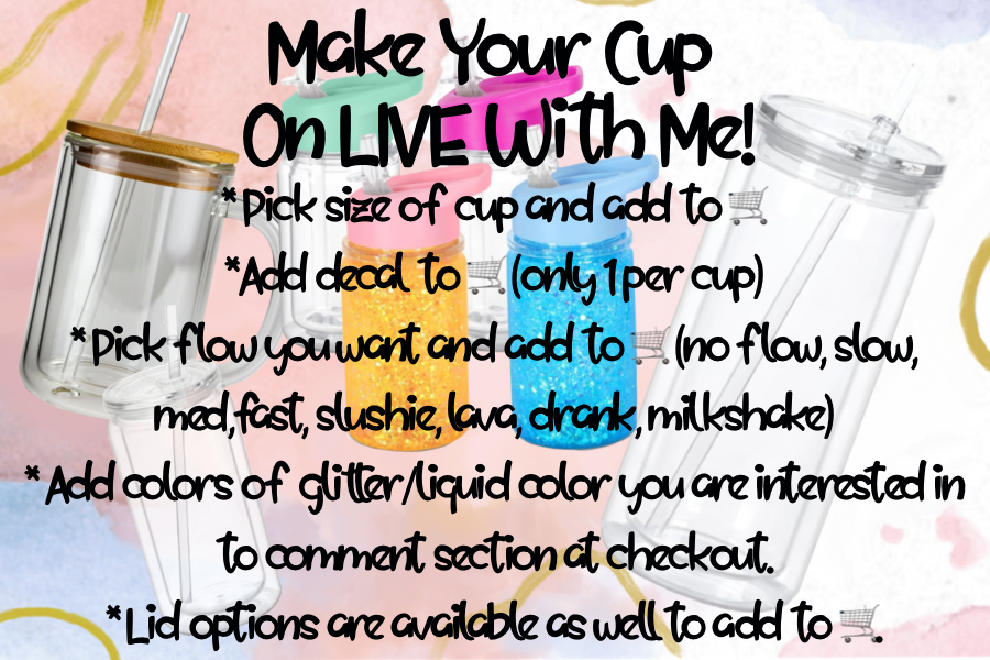 CUSTOMIZED ON LIVE Type of Flow for your snow globe tumbler