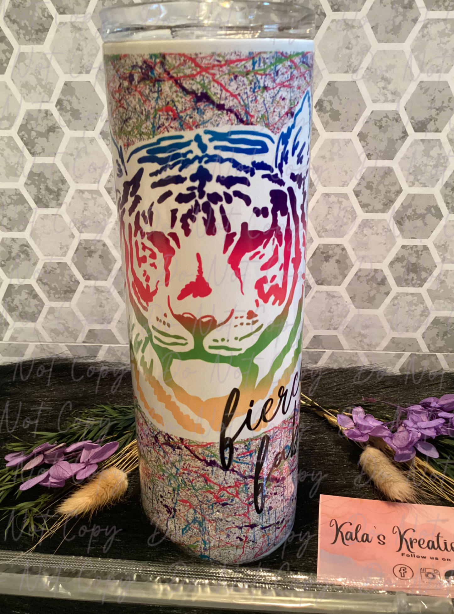 20 oz Fierce & Fabulous Tiger sublimation tumbler