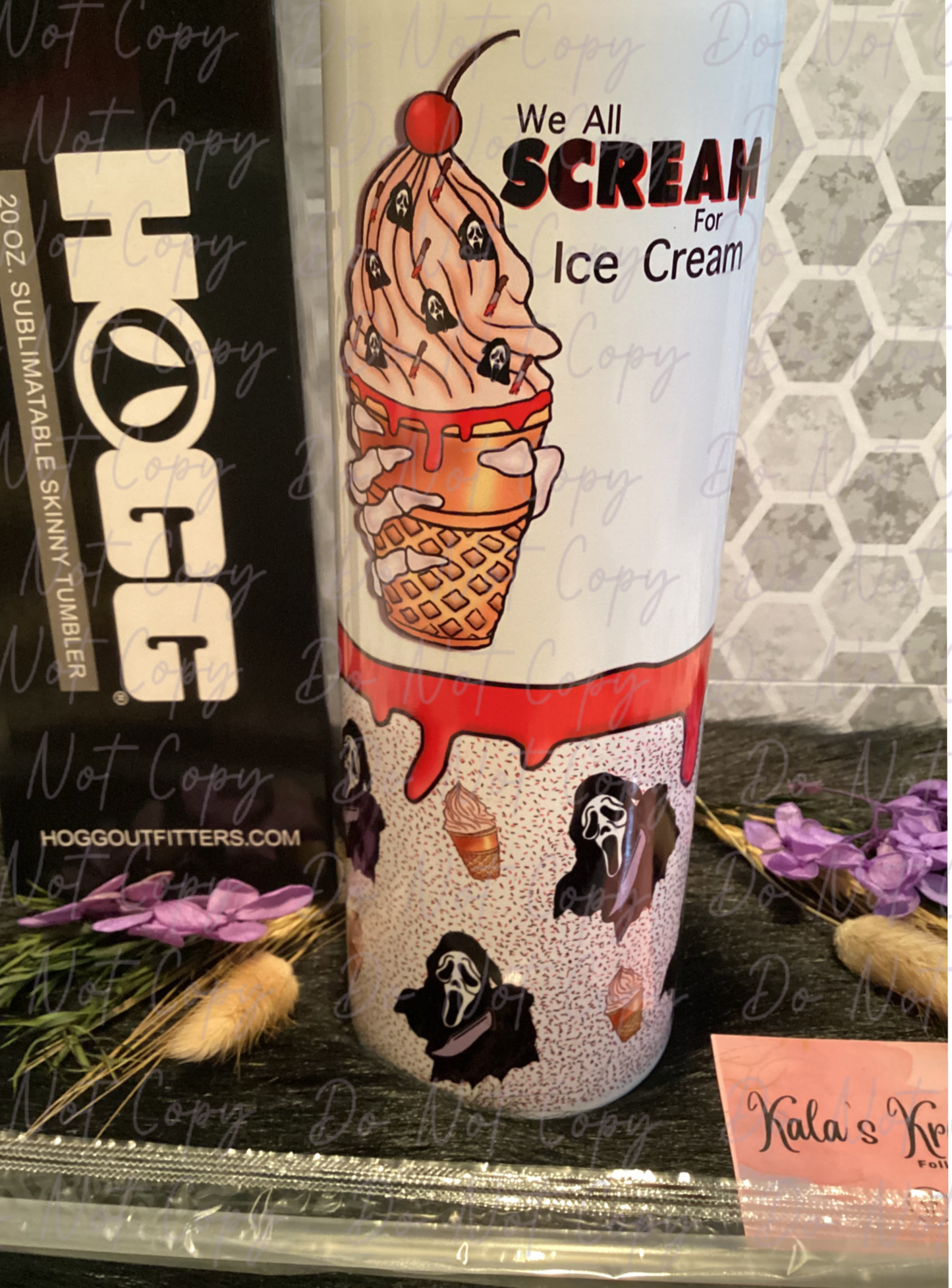 20 oz Horror ice cream sublimation tumbler