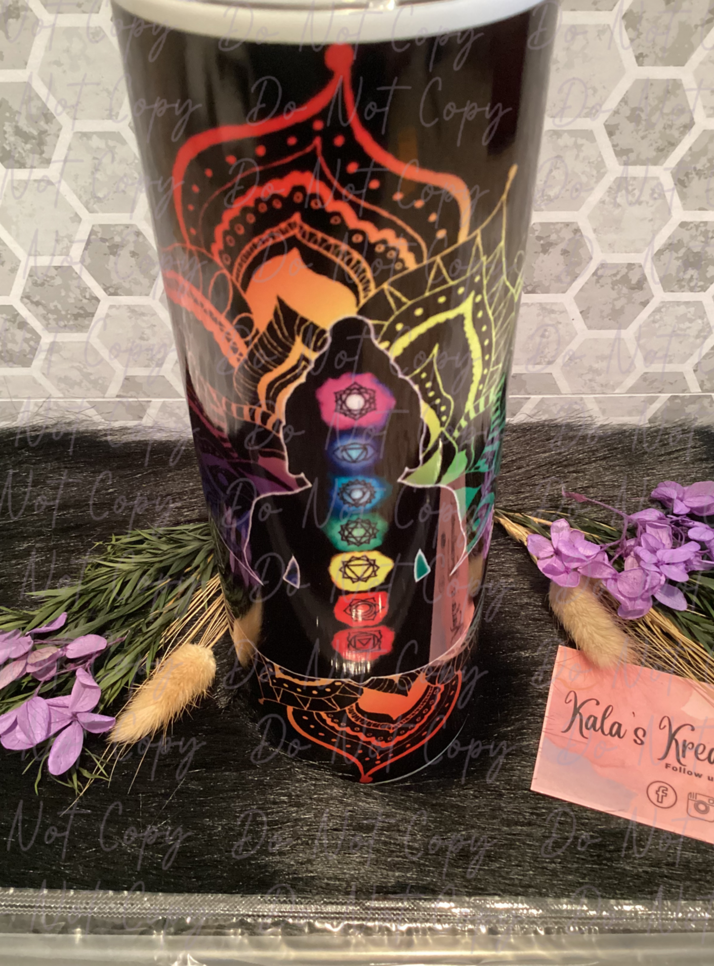 20 oz chakra sublimation tumbler