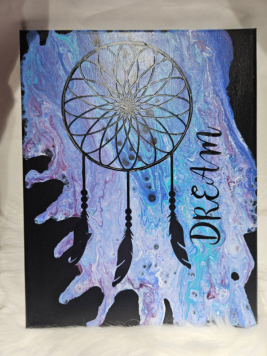 11x14 dream catcher acrylic pour Canvas