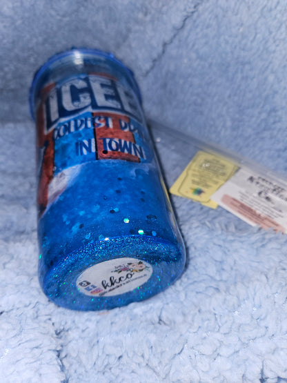 20 oz Snow globe Blue Icee epoxy tumbler