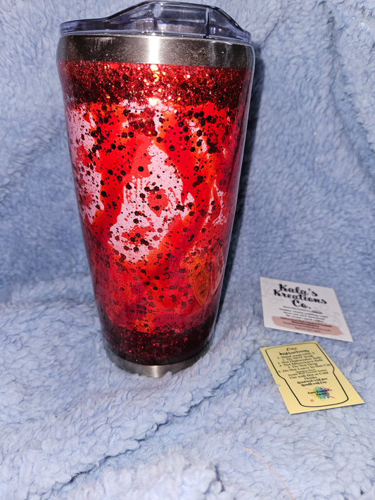 30 oz Snow globe Blood Splatter tumbler