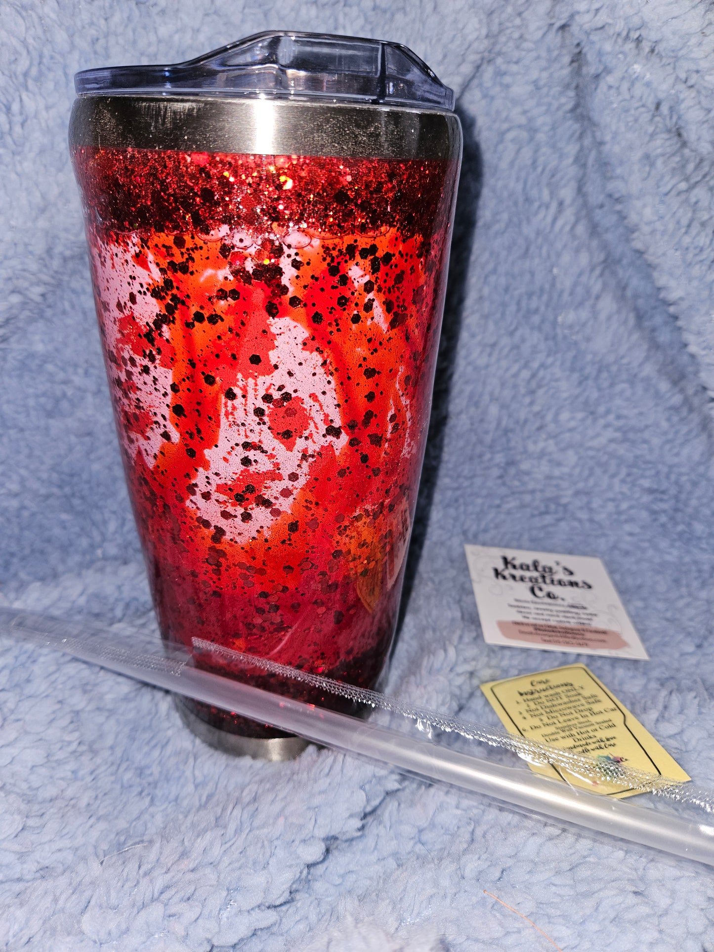 30 oz Snow globe Blood Splatter tumbler