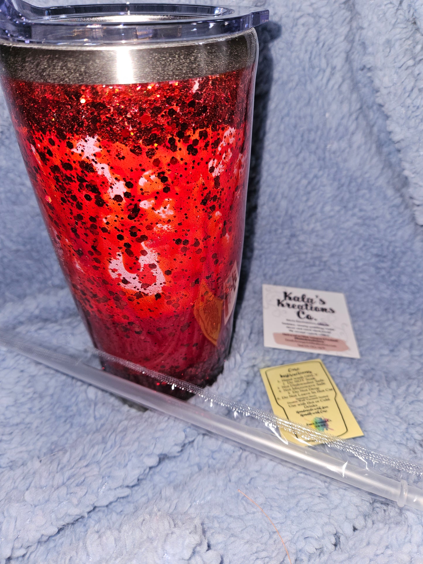 30 oz Snow globe Blood Splatter tumbler