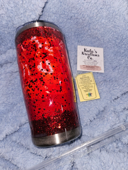 30 oz Snow globe Blood Splatter tumbler