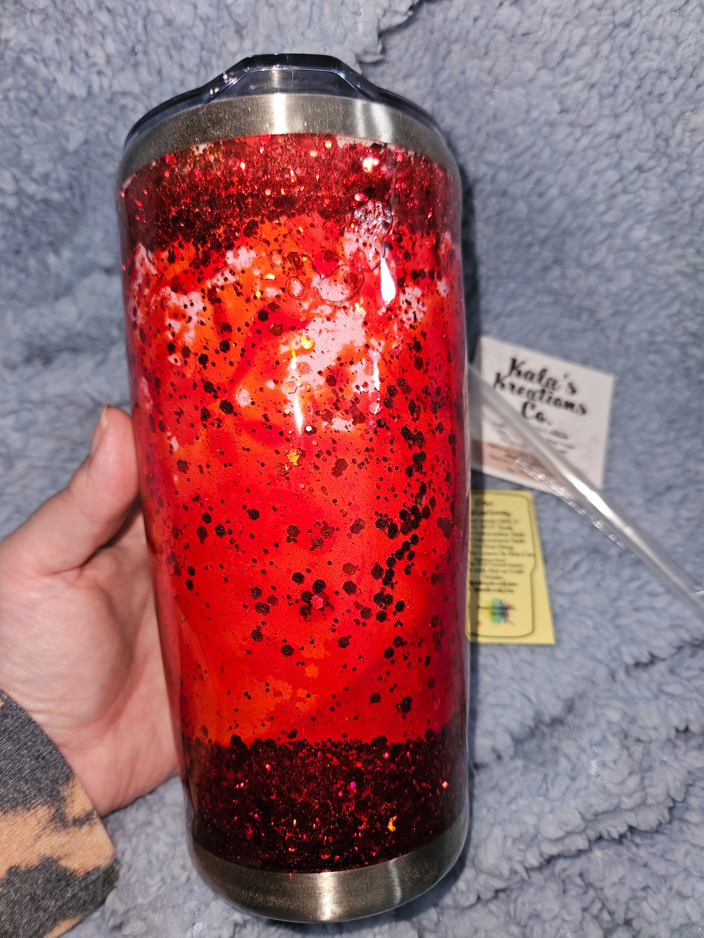 30 oz Snow globe Blood Splatter tumbler