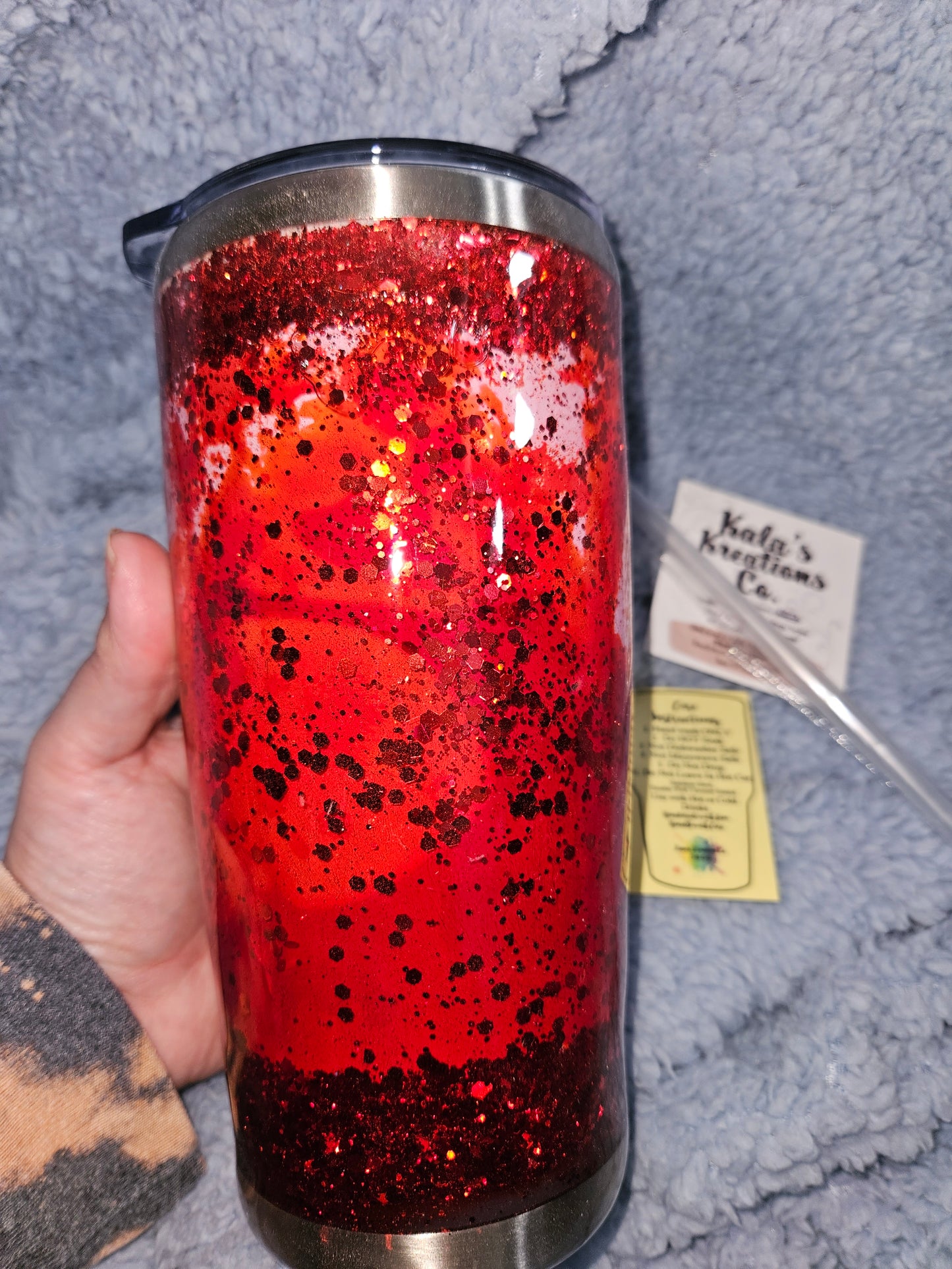 30 oz Snow globe Blood Splatter tumbler