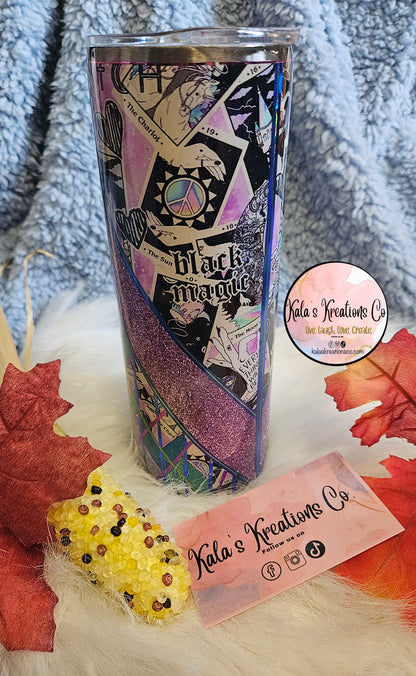 20 oz Black Magic glitter epoxy tumbler