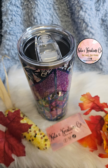 20 oz Black Magic glitter epoxy tumbler