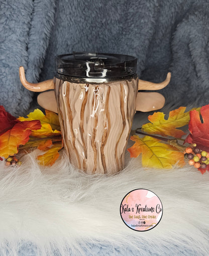 12 oz 3D highland cow  epoxy tumbler