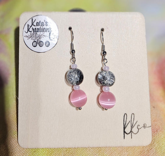 Pink cat eye Earrings