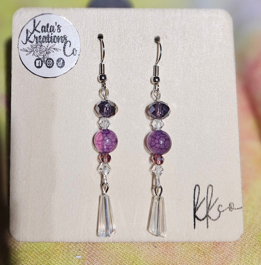 Purple crocodile Earrings