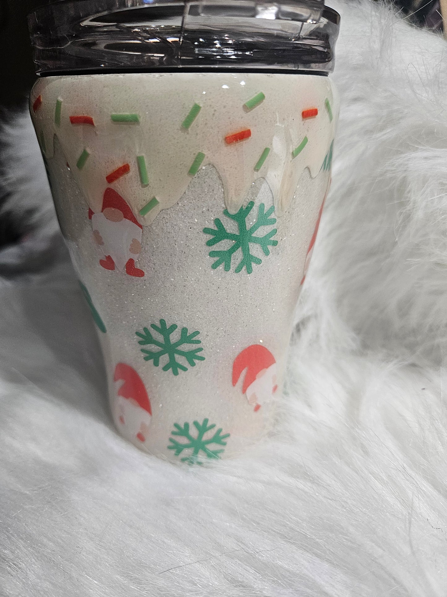 12 oz christmas gnome "thick thighs" quote tumbler