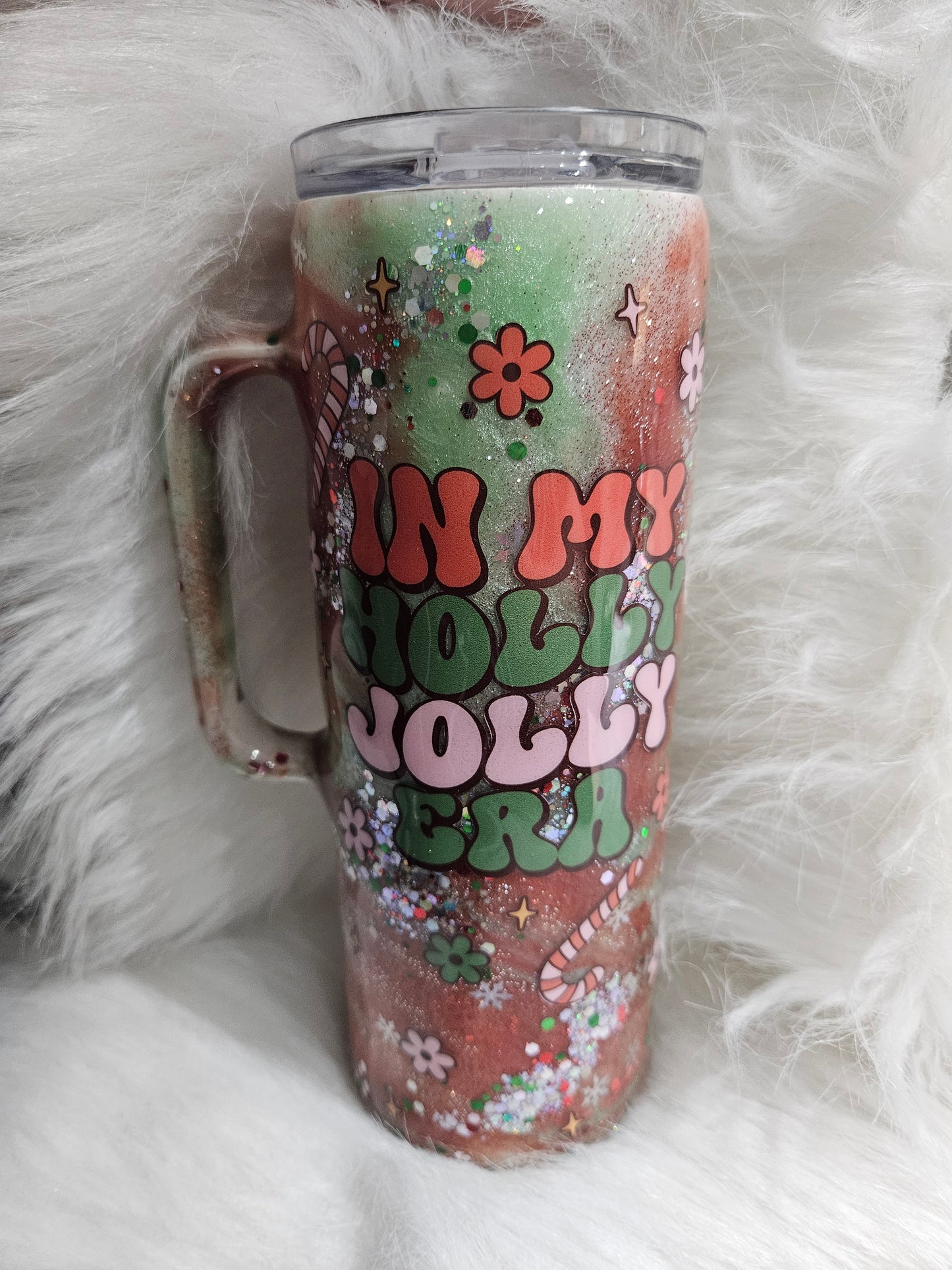 20 oz "in my jolly era" xmas tumbler with handle