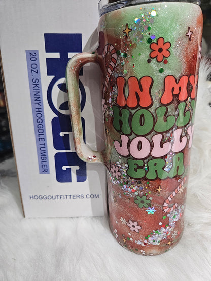 20 oz "in my jolly era" xmas tumbler with handle