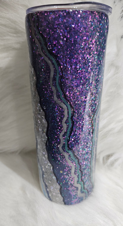 20 oz geode glittered epoxy tumbler