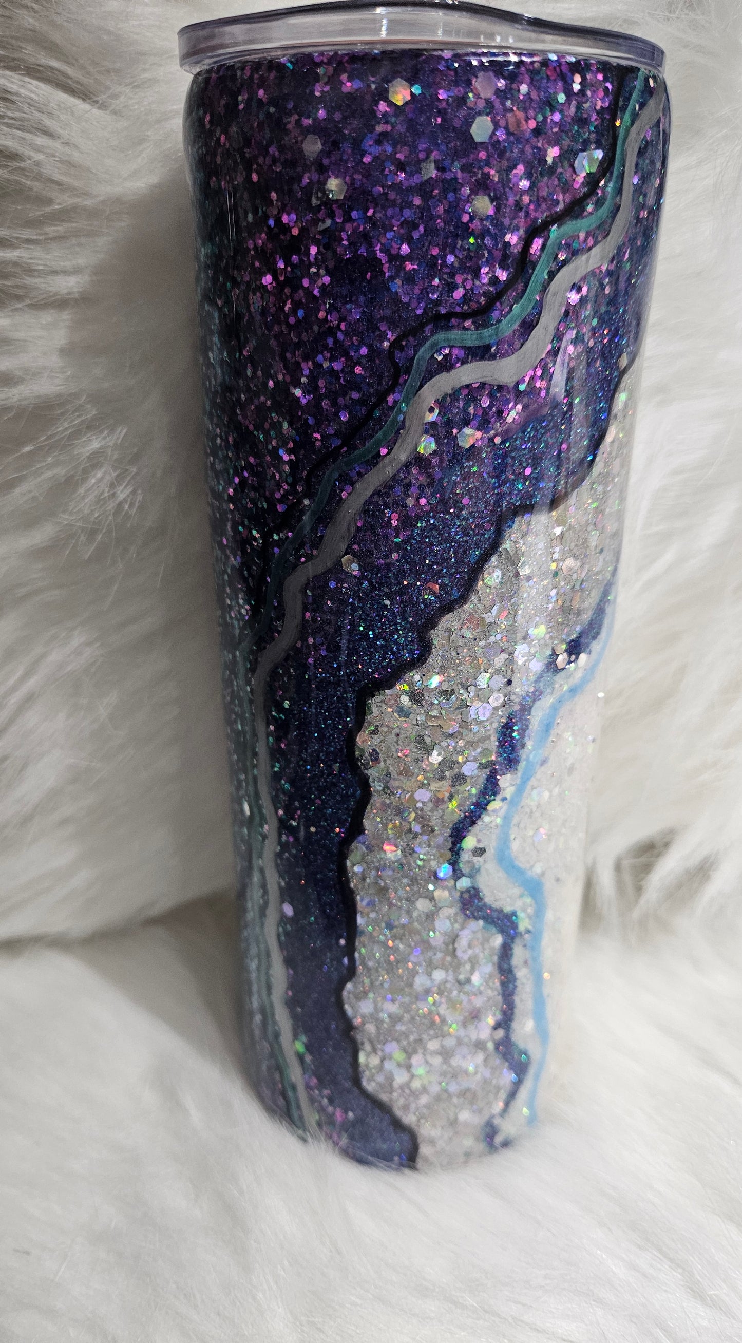 20 oz geode glittered epoxy tumbler