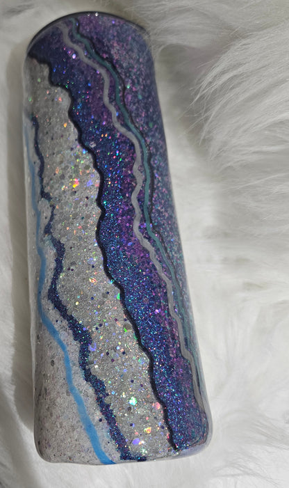 20 oz geode glittered epoxy tumbler