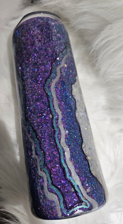 20 oz geode glittered epoxy tumbler