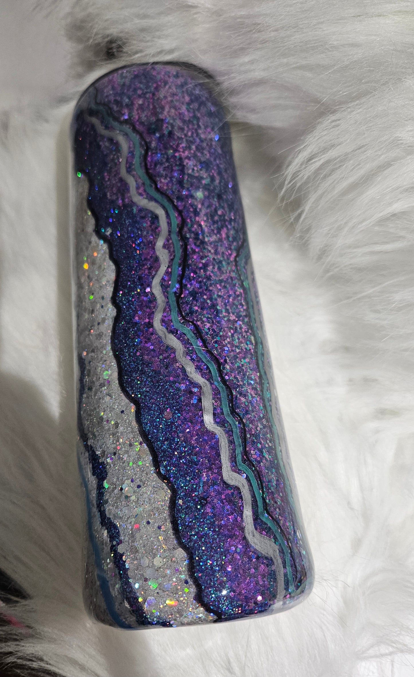 20 oz geode glittered epoxy tumbler