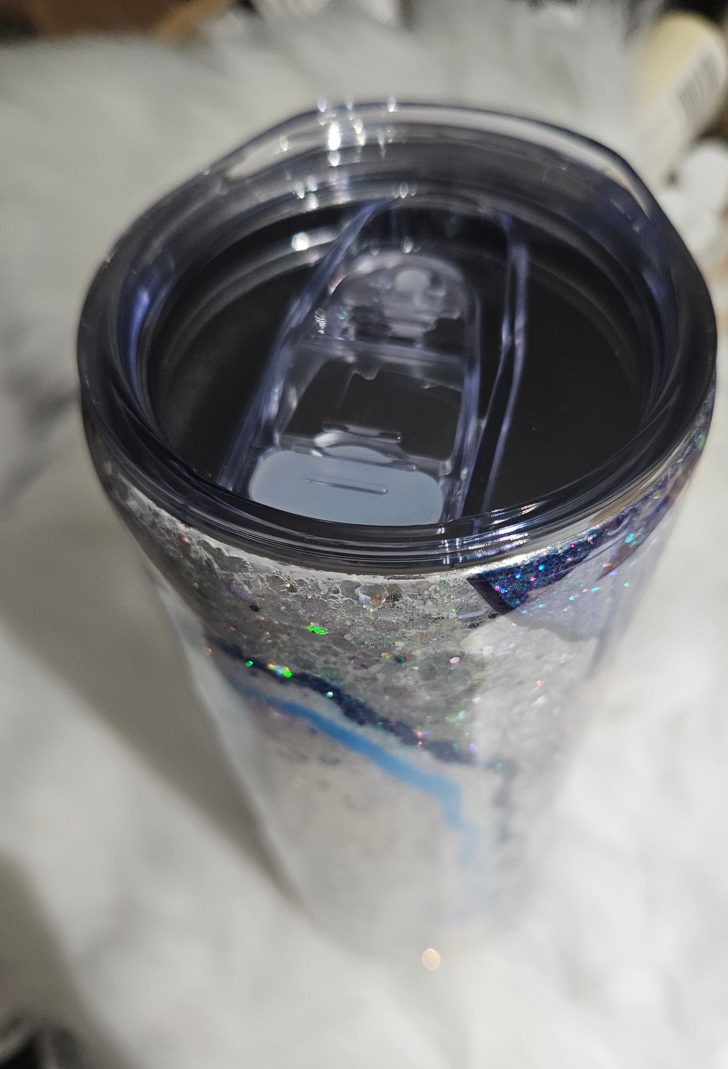 20 oz geode glittered epoxy tumbler