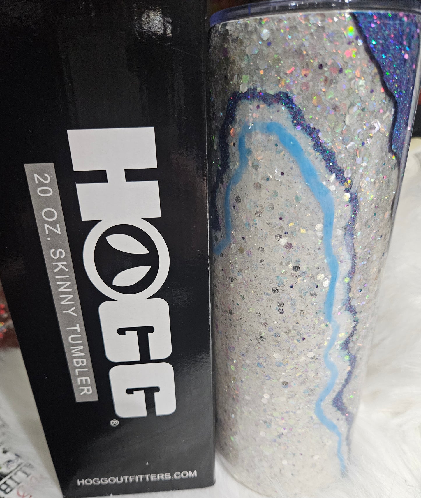 20 oz geode glittered epoxy tumbler