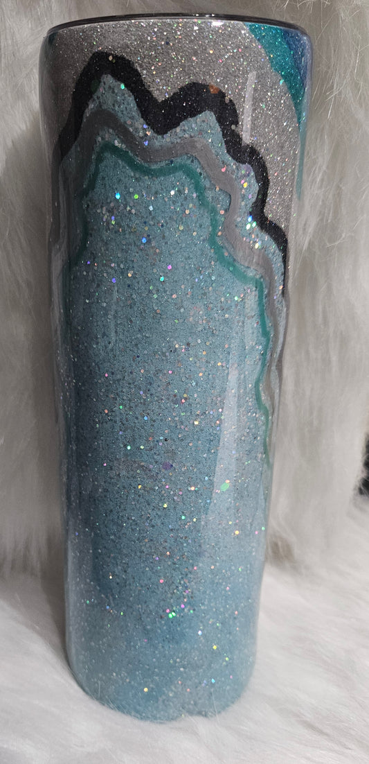 30 oz geode glittered epoxy tumbler