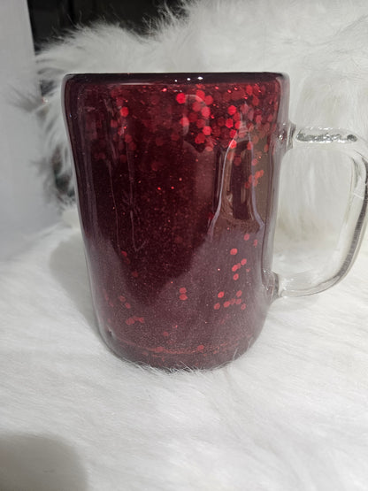 15 oz glitter globe true crime junkie coffee cup epoxy tumbler