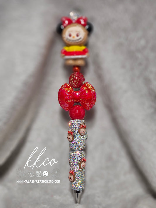 Red bow BUBU rhinestone Hand-beaded Pen
