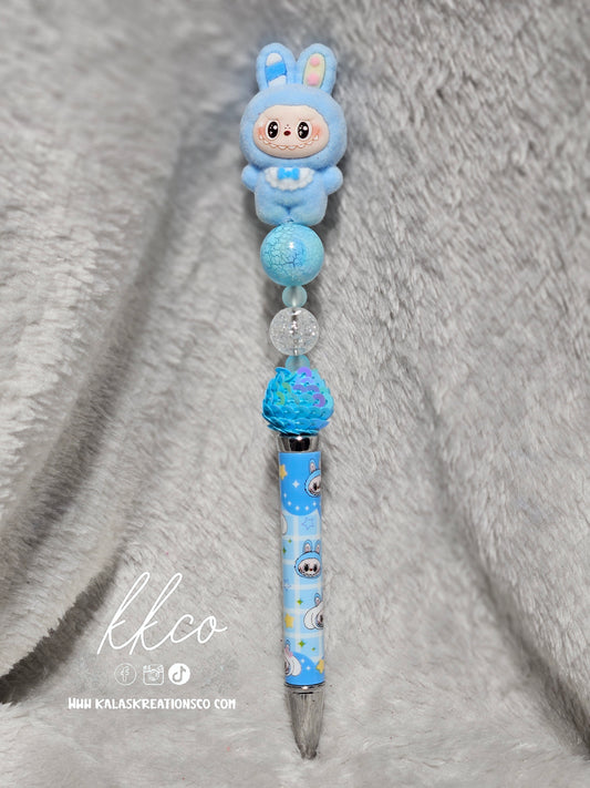 Blue BUBU bunny Hand-beaded Pen
