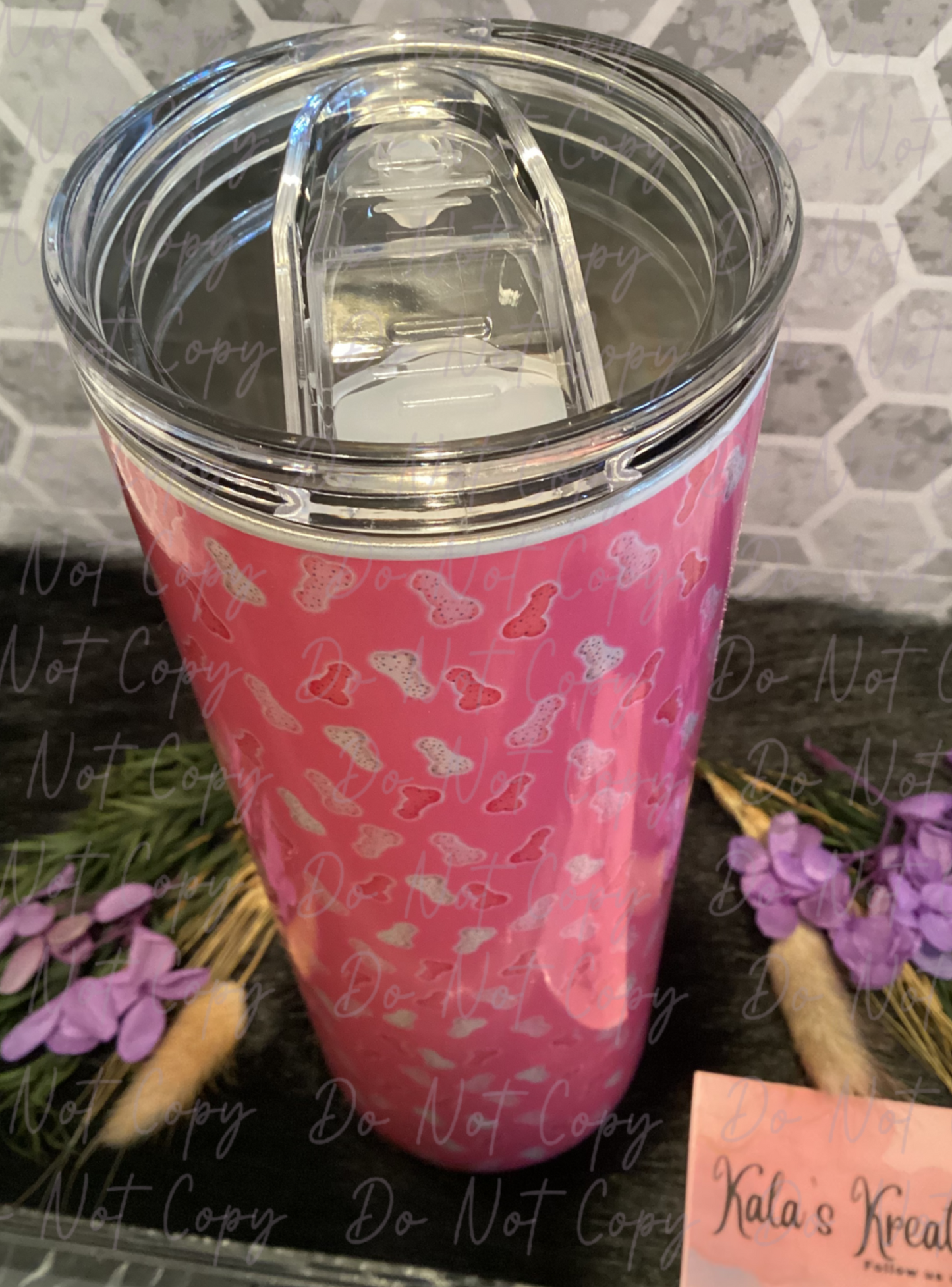 20 oz sublimation tumbler frosted animal cookie peen