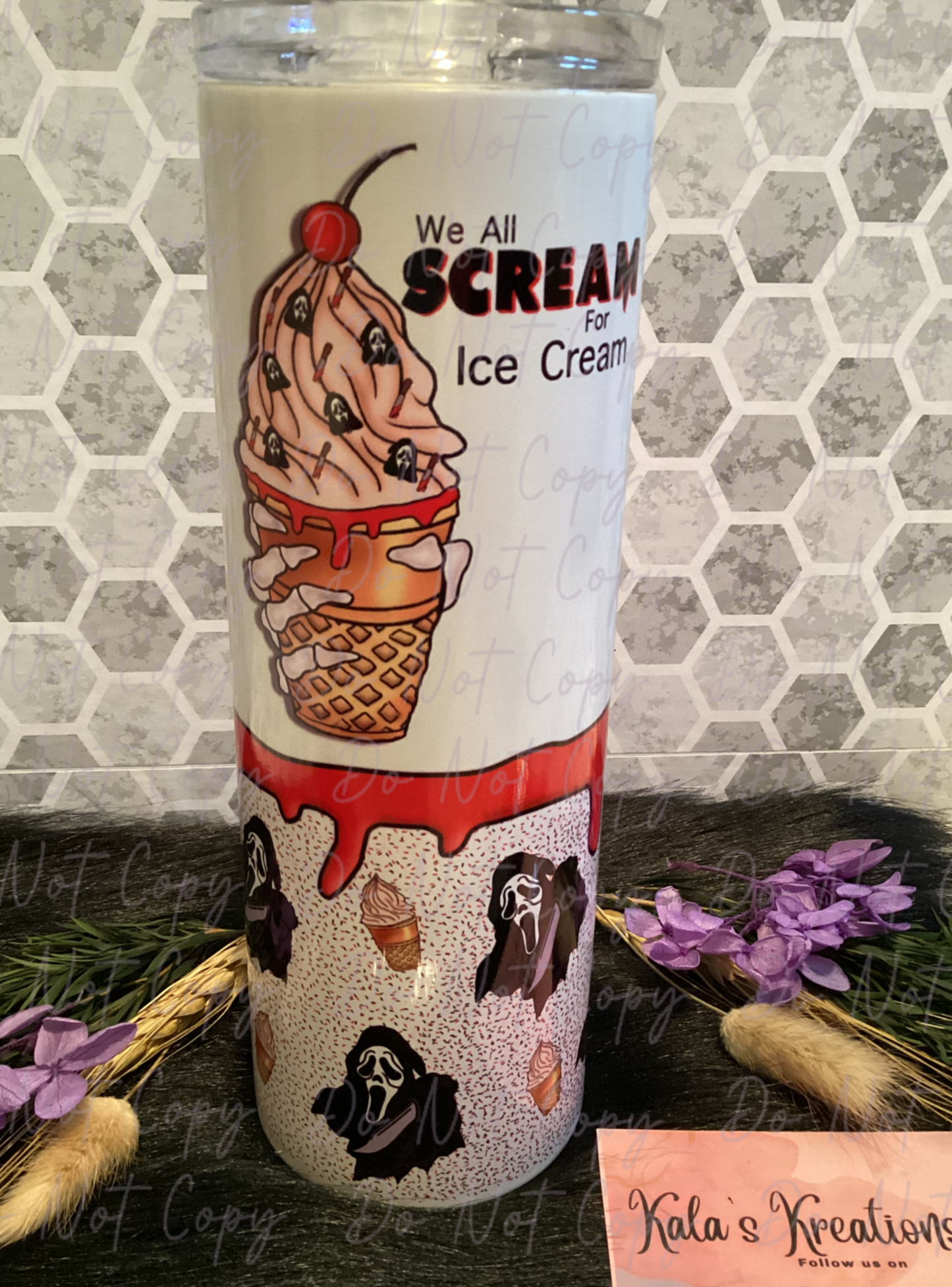 20 oz Horror ice cream sublimation tumbler