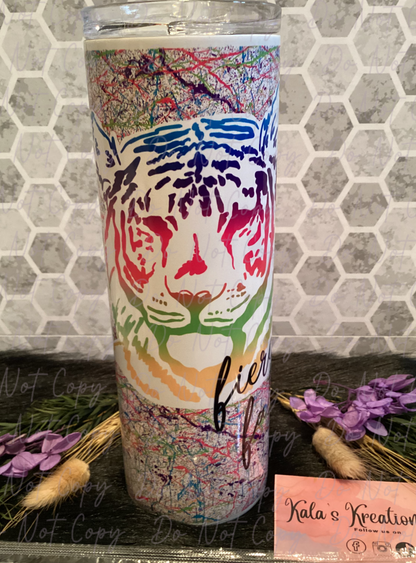 20 oz Fierce & Fabulous Tiger sublimation tumbler