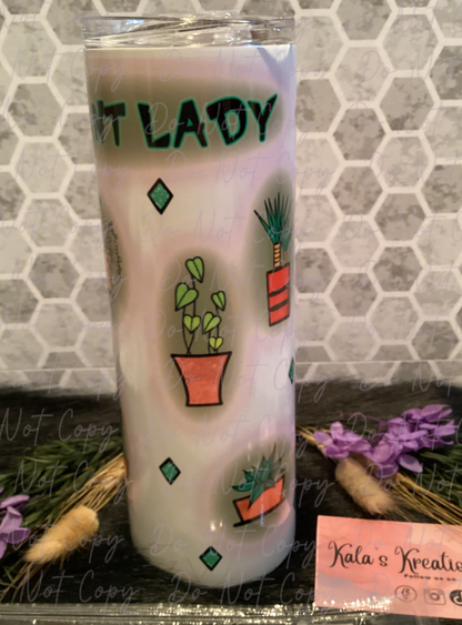 20 oz plant lady sublimation tumbler