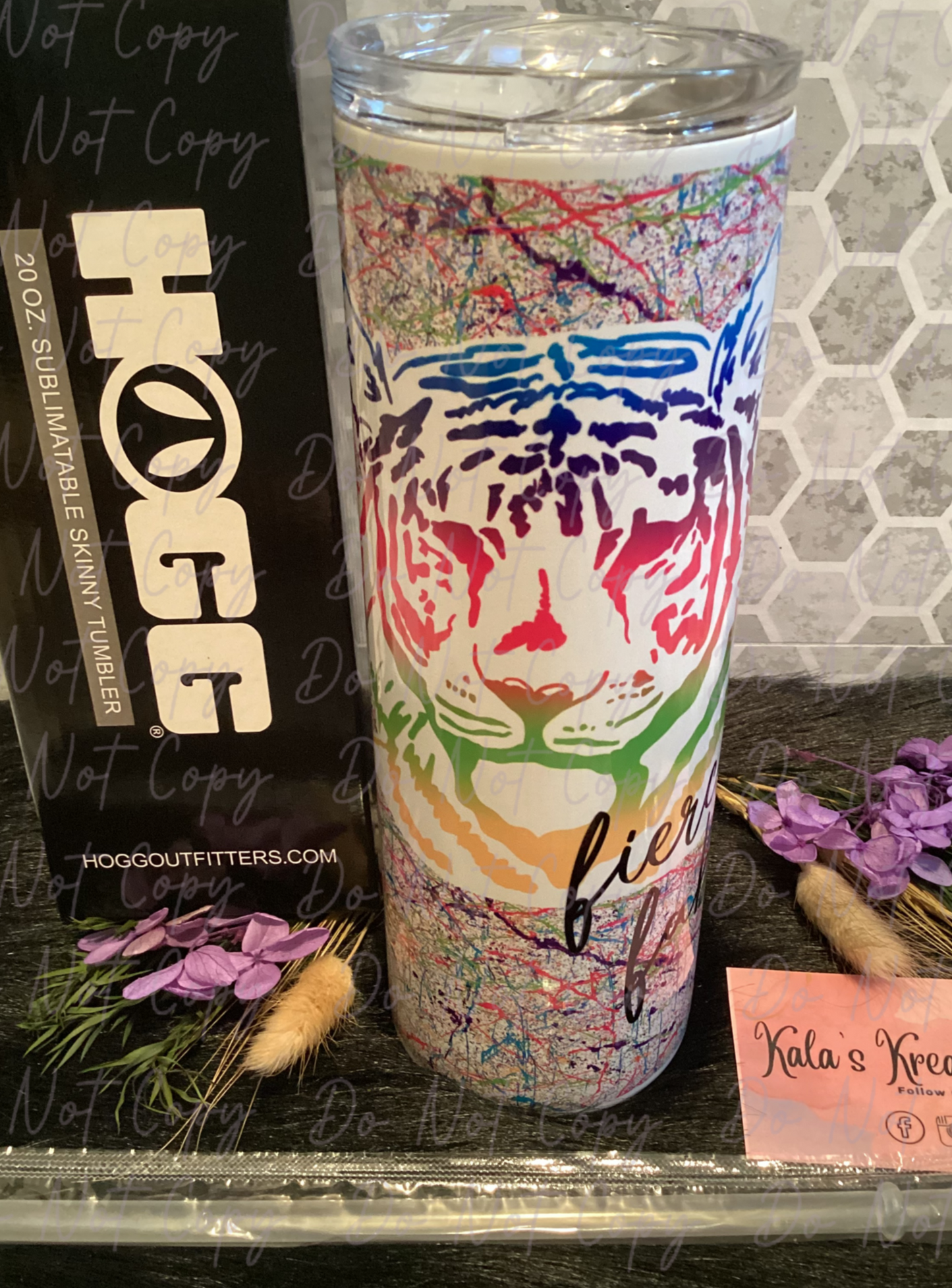 20 oz Fierce & Fabulous Tiger sublimation tumbler