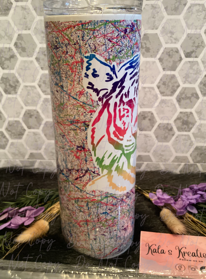 20 oz Fierce & Fabulous Tiger sublimation tumbler