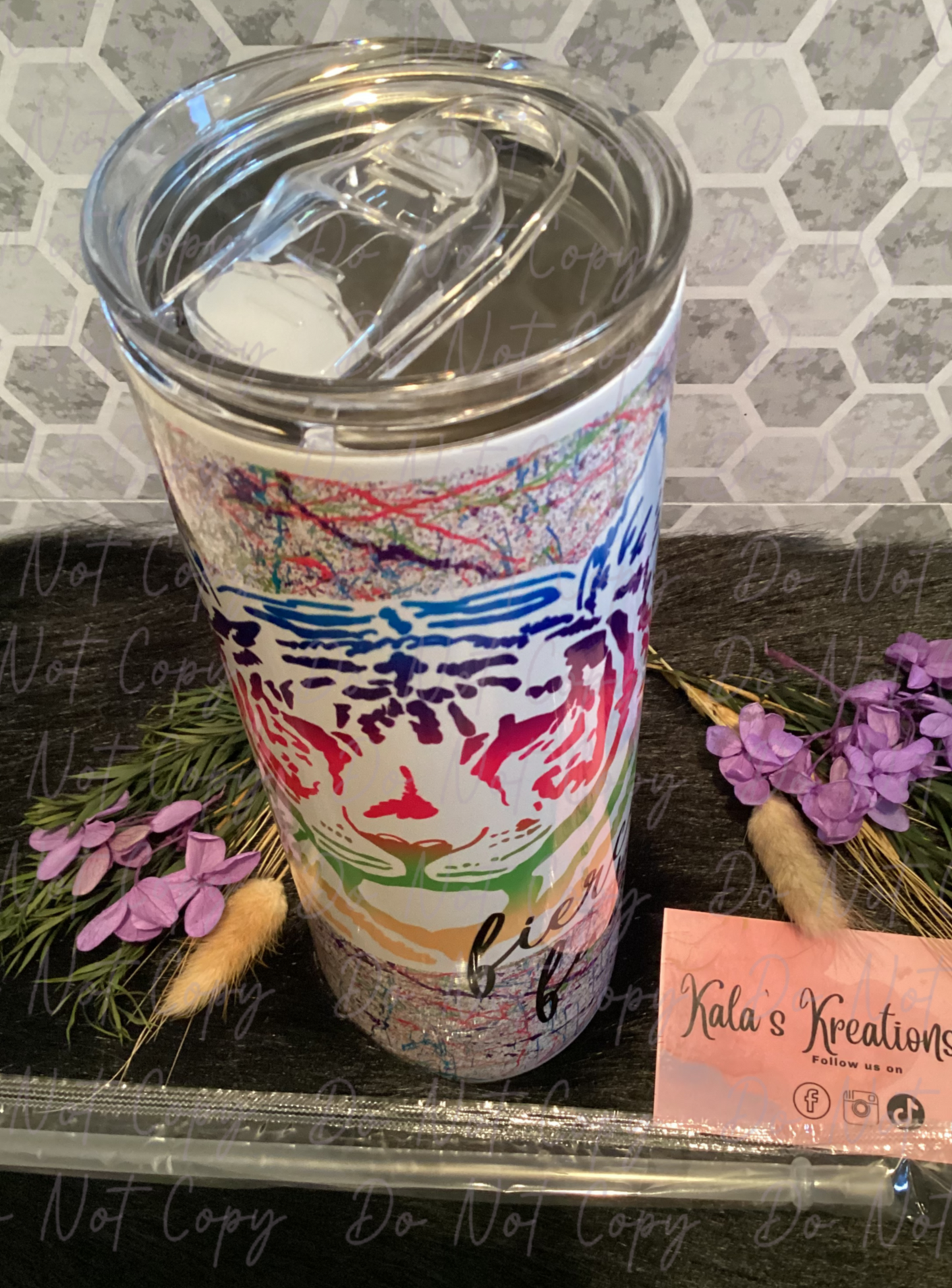 20 oz Fierce & Fabulous Tiger sublimation tumbler