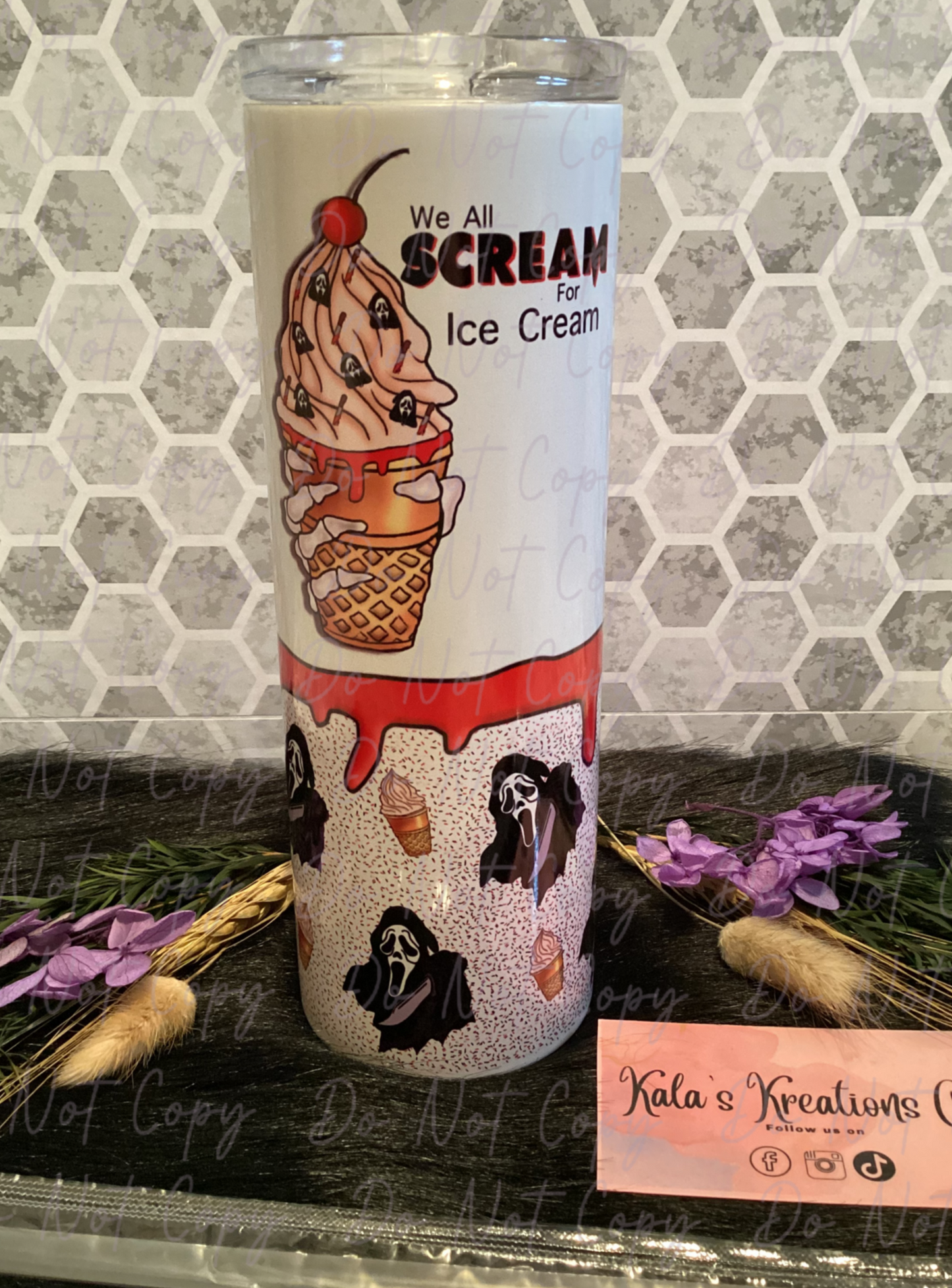 20 oz Horror ice cream sublimation tumbler