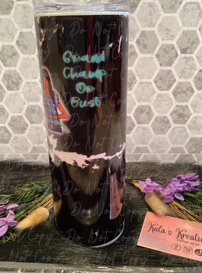 20 oz grand champ or bust show cow girl sublimation tumbler