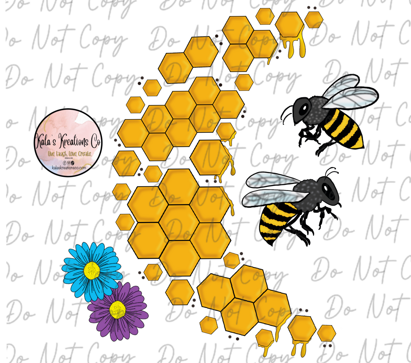 DIGITAL FILE honeycomb moon bees