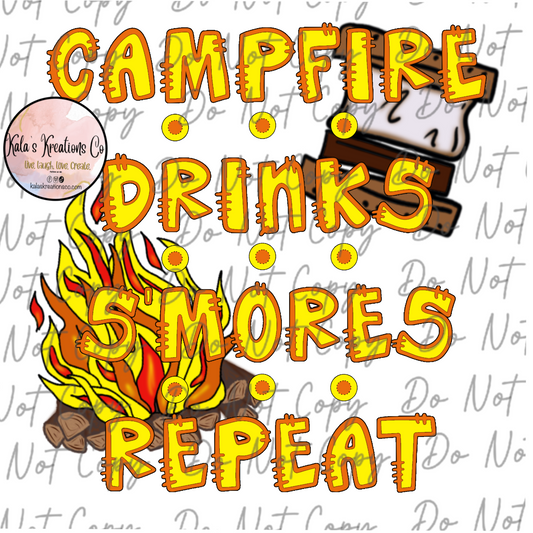 DIGITAL FILE campfire drinks s’mores repeat