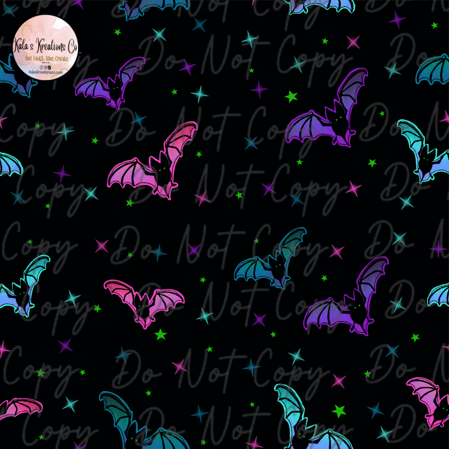 DIGITAL FILE bright bats 12x12 seamless