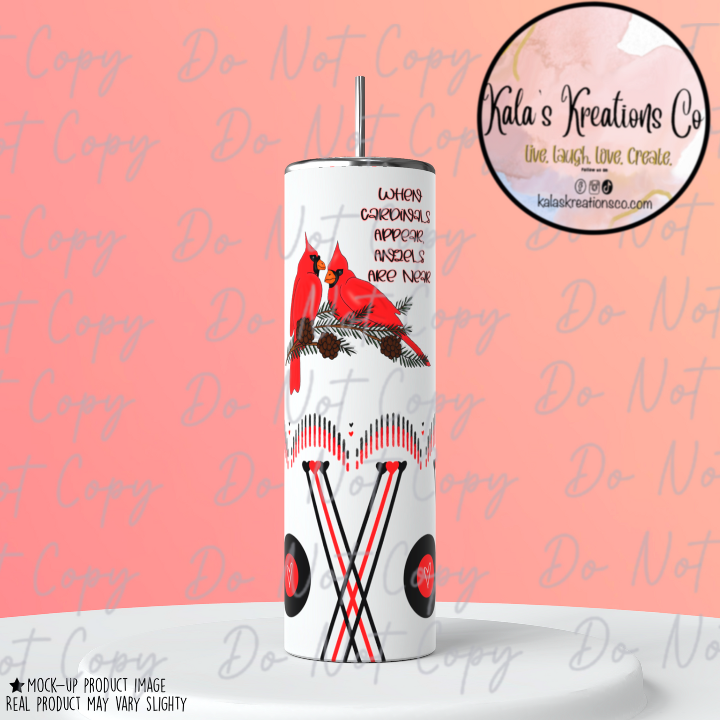 20 oz when cardinals appear angels are near quote sublimation tumbler