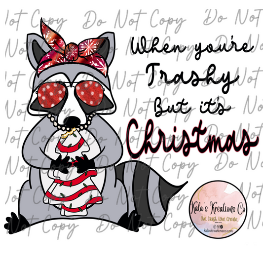 DIGITAL FILE cute raccoon christmas