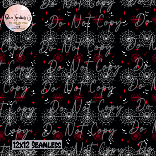 DIGITAL FILE 12x12 seamless black and red webbies