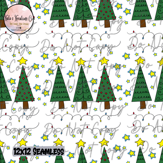 DIGITAL FILE 12x12 seamless Christmas tree